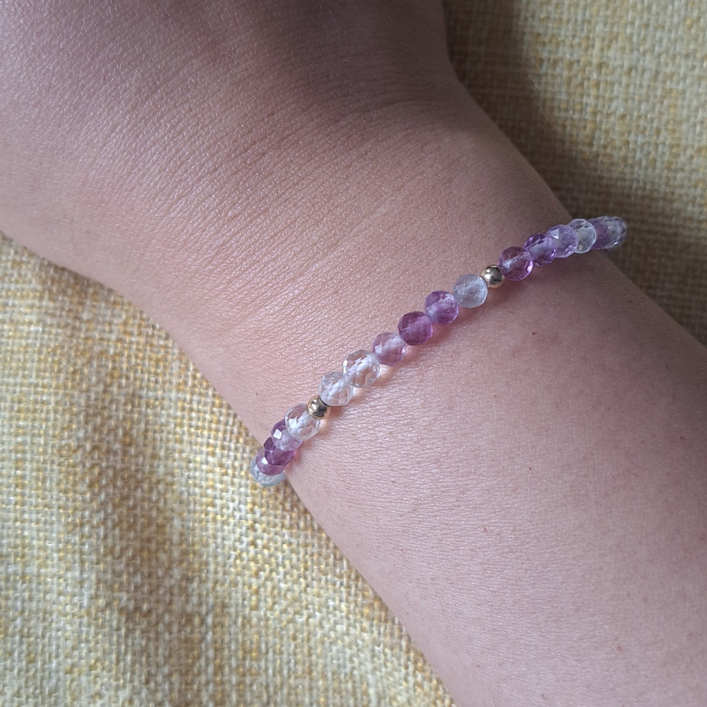 SSF - Clear Quartz and Purple Amethyst Bracelet