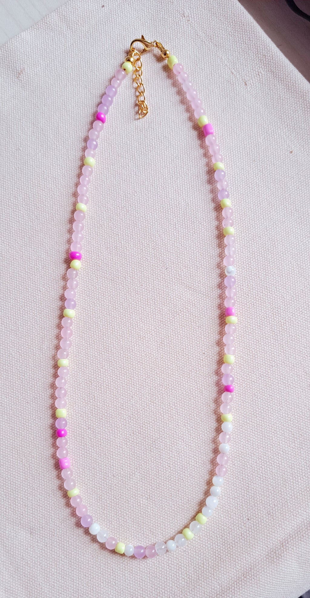 SSF - Pink Jade & Neon Necklace