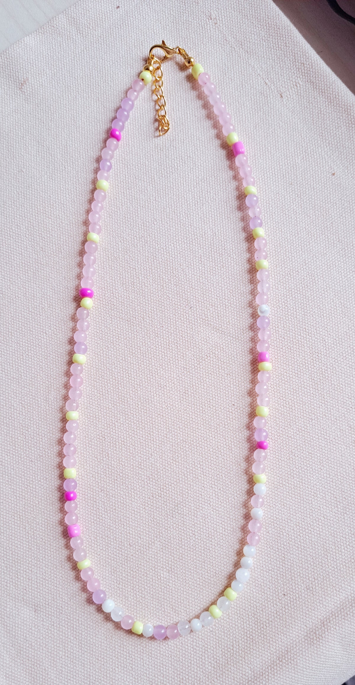 SSF - Pink Jade & Neon Necklace
