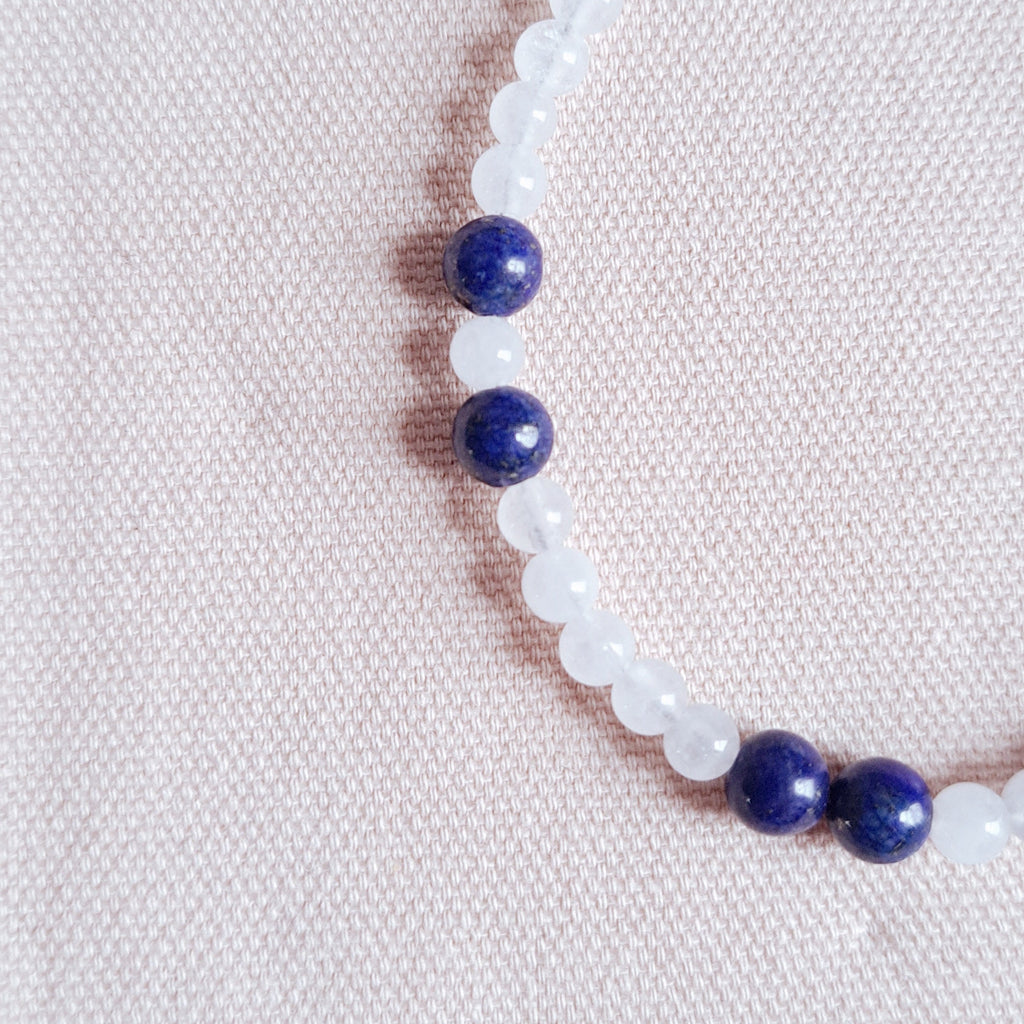 SSF - White Agate and Lapiz Lazuli Necklace