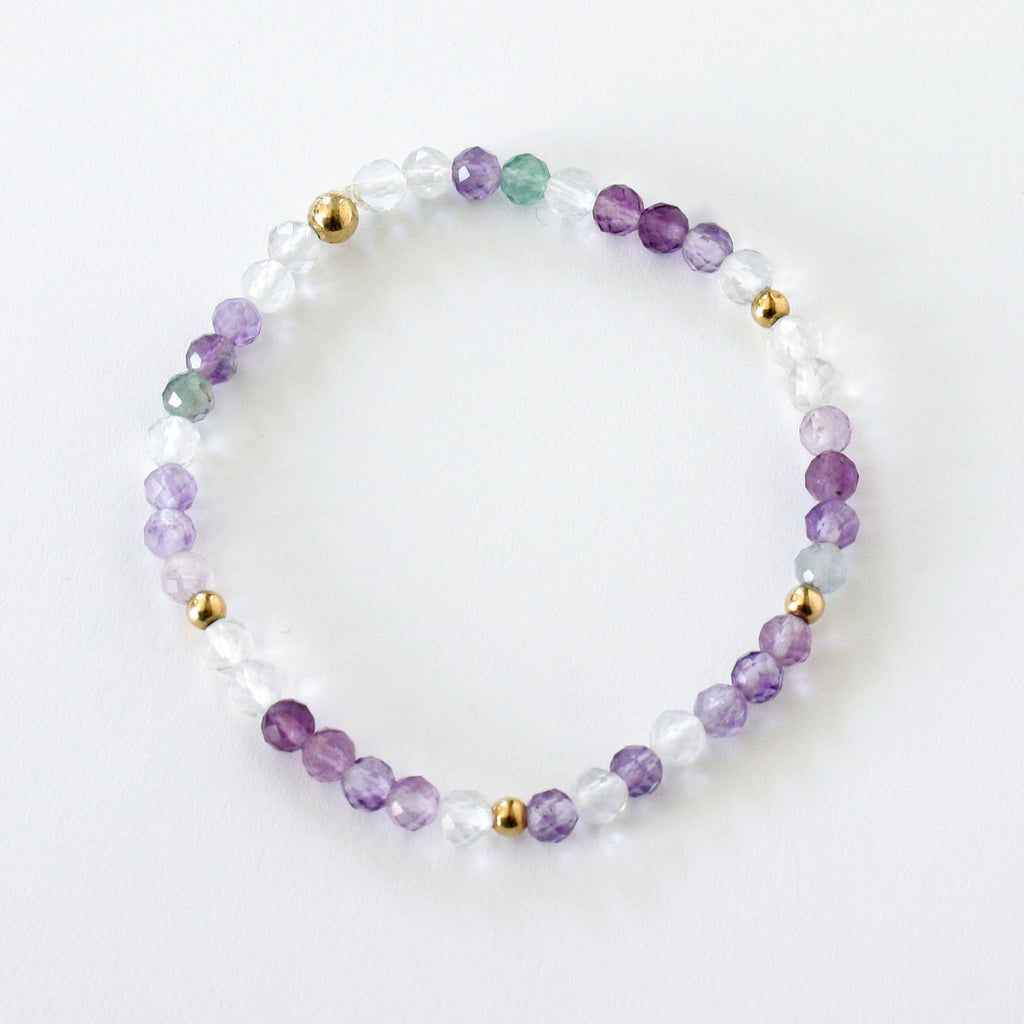 SSF - Clear Quartz and Purple Amethyst Bracelet