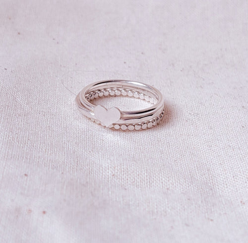 Devotion Ring Stack layered heart trio